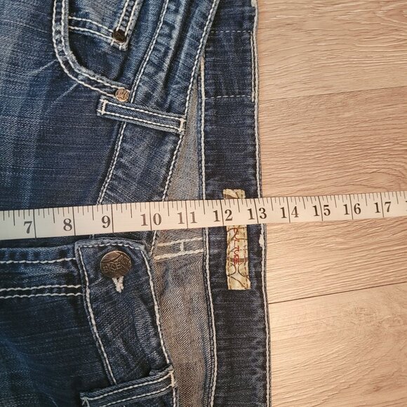 BKE Jeans Sz 36 Culture Crop Straight Mid Rise Medium Light Wash Stretch Denim - Picture 8 of 11